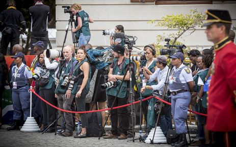 FILE: Members of the media gathered in their numbers, patiently waiting for President Zuma to arrive for the State of the Nation Address 2015. Picture: Thomas Holder/EWN.